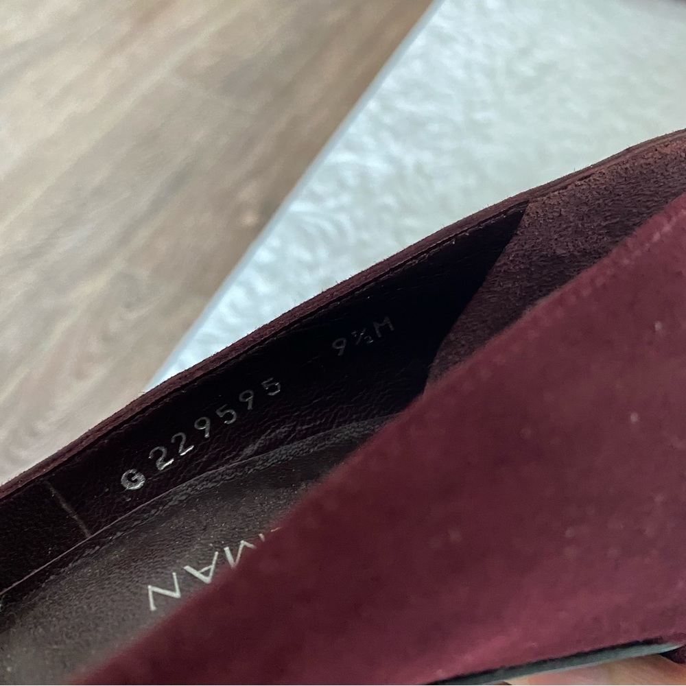 Stuart Weitzman Burgundy Suede Pointed Toe Pump - Picture 6 of 6